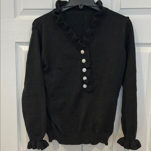 Black Ruffled Sweater